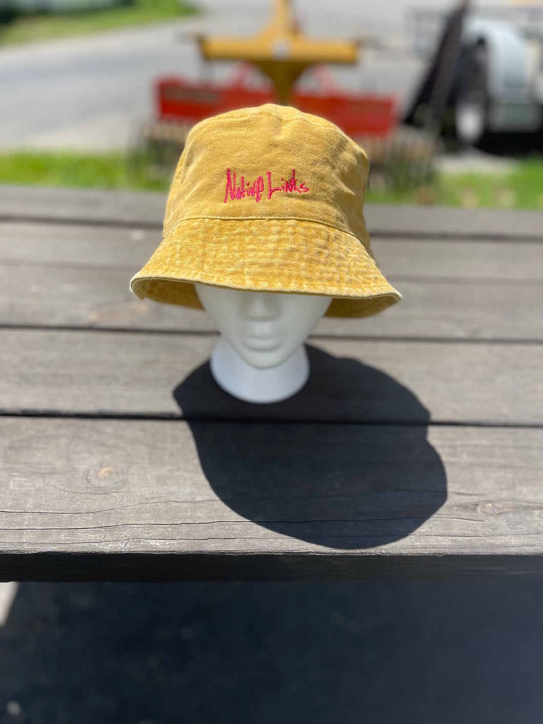 Native Links Vintage Yellow & Pink Bucket Hat