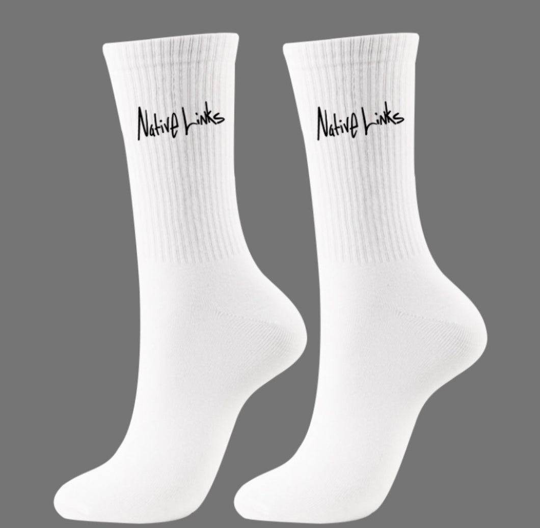 Native Links Two Sided  Logo Socks 