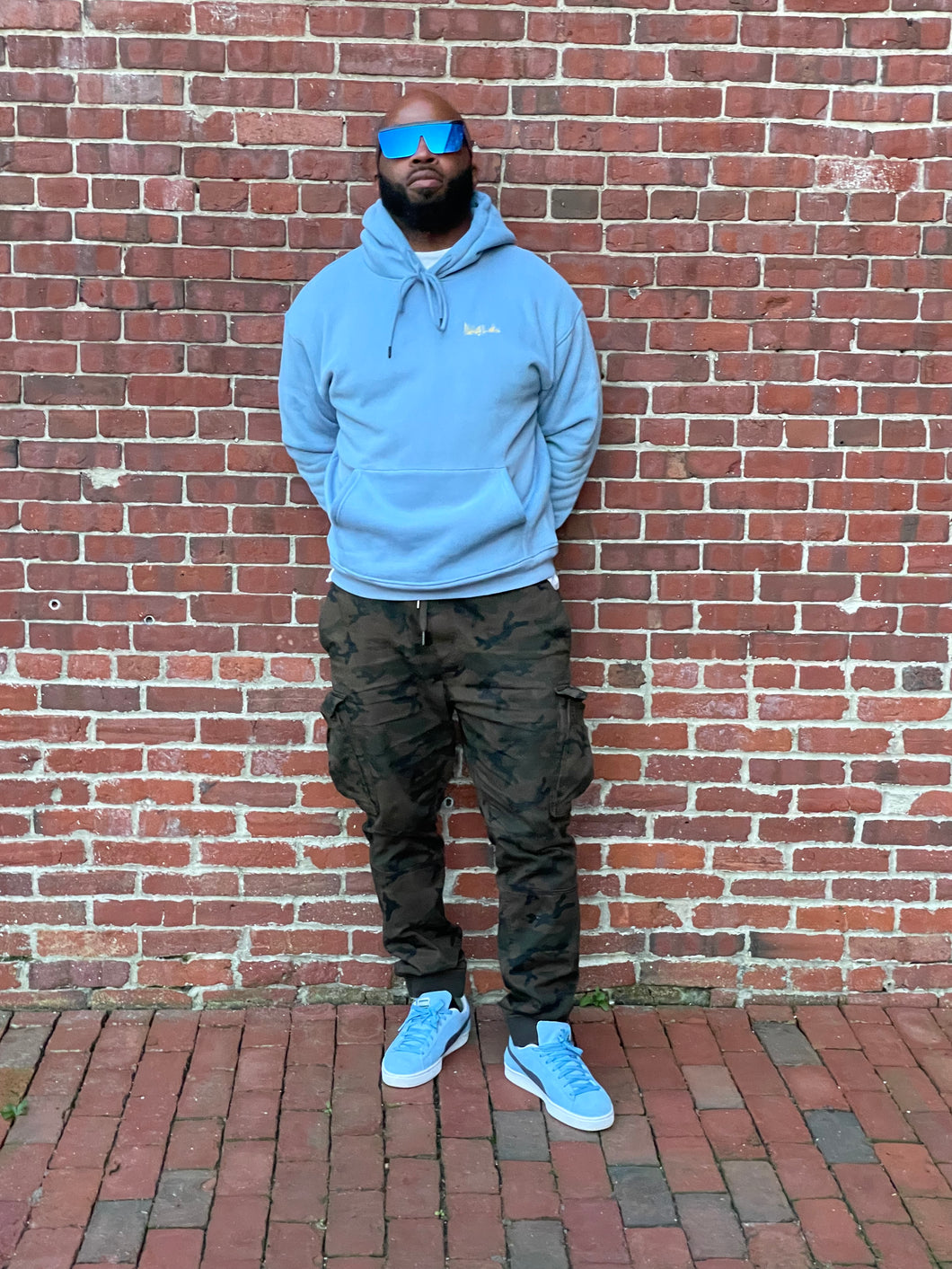 Powder Blue & Yellow Native Links Hoodie